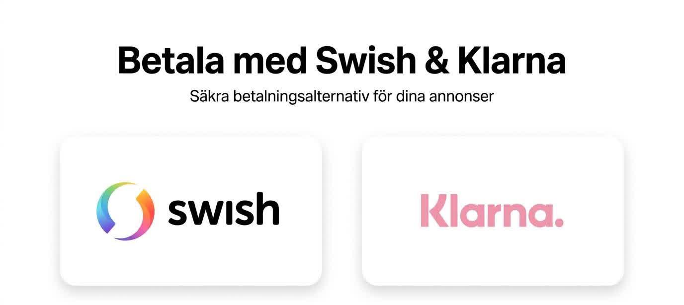 Betala med Swish och Klarna